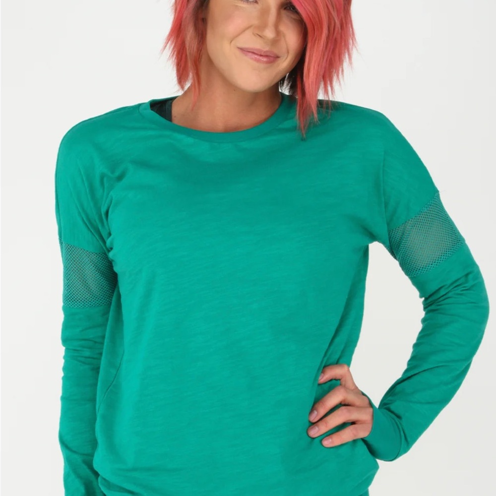 KIAVA Teal Long Sleeve with Mesh Detail - Picture 2 of 5